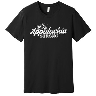 Appalachia Strong Mountain Silhouette Typography Premium T-Shirt