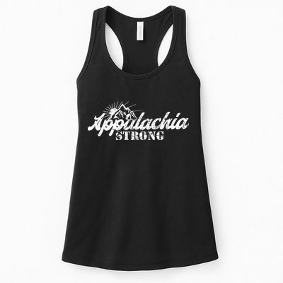 Appalachia Strong Mountain Silhouette Typography Womens Tank Top