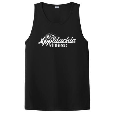 Appalachia Strong Mountain Silhouette Typography PosiCharge Competitor Tank