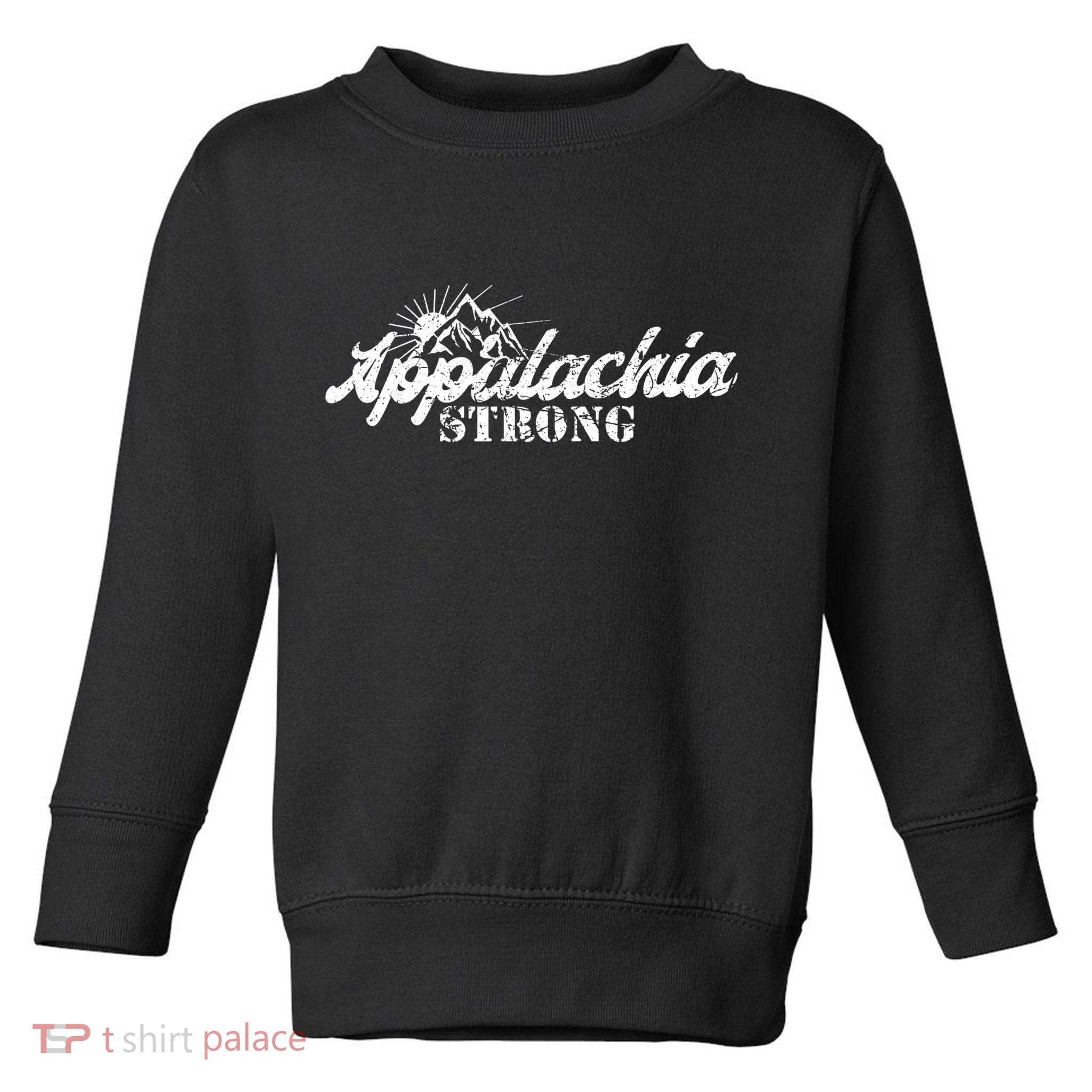 Appalachia Strong Mountain Silhouette Typography Toddler Sweatshirt