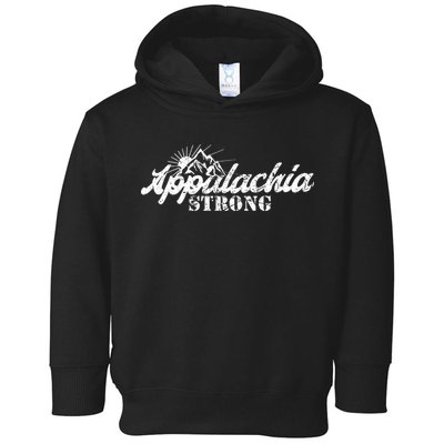 Appalachia Strong Mountain Silhouette Typography Toddler Hoodie