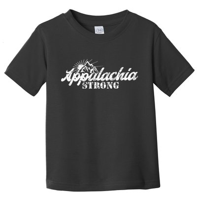 Appalachia Strong Mountain Silhouette Typography Toddler T-Shirt