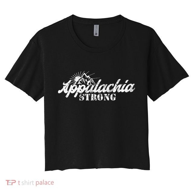 Appalachia Strong Mountain Silhouette Typography Crop Top