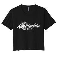Appalachia Strong Mountain Silhouette Typography Women's Crop Top Tee