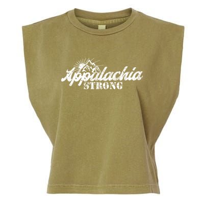 Appalachia Strong Mountain Silhouette Typography Garment-Dyed Women's Muscle Tee