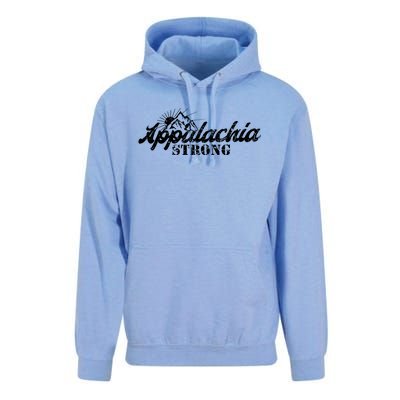 Appalachia Strong Mountain Silhouette Typography Unisex Surf Hoodie