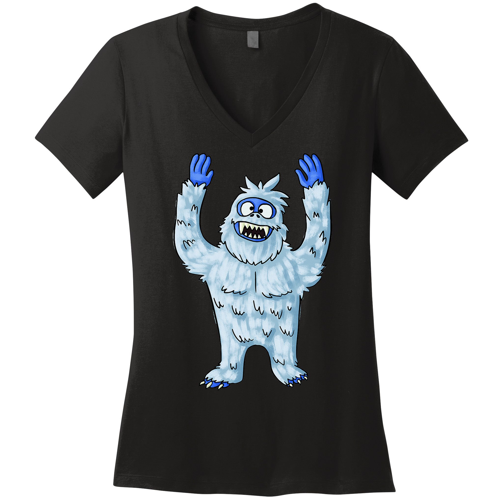 Abominable Snow Monster Christmas Abominable Snowman Women's V-Neck T-Shirt