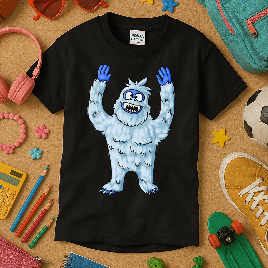 Abominable Snow Monster Christmas Abominable Snowman Kids T-Shirt