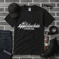 Appalachia Strong Mountain Silhouette Typography Tall T-Shirt