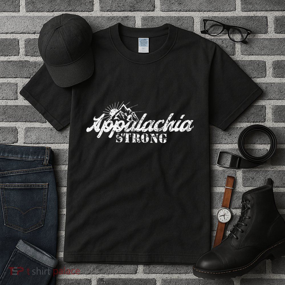 Appalachia Strong Mountain Silhouette Typography Tall T-Shirt