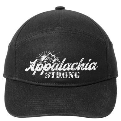 Appalachia Strong Mountain Silhouette Typography 7-Panel Snapback Hat