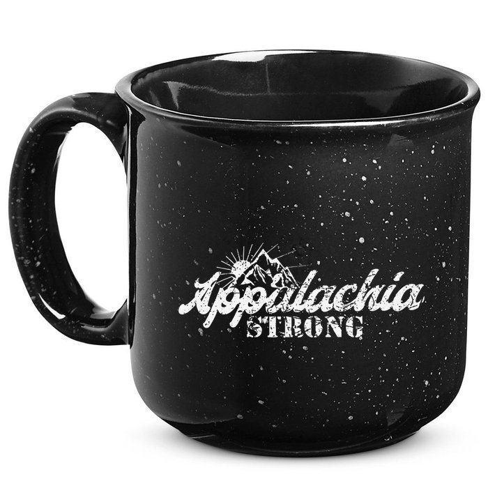 Appalachia Strong Mountain Silhouette Typography 15oz Campfire Ceramic Mug
