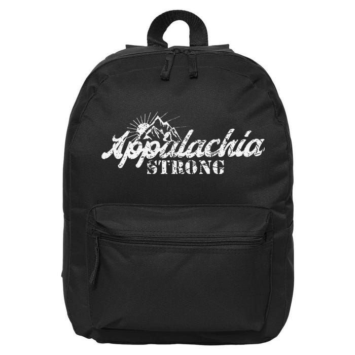 Appalachia Strong Mountain Silhouette Typography 16 in Basic Backpack