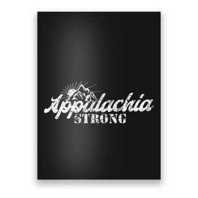 Appalachia Strong Mountain Silhouette Typography Poster