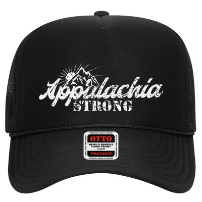 Appalachia Strong Mountain Silhouette Typography Trucker Hat