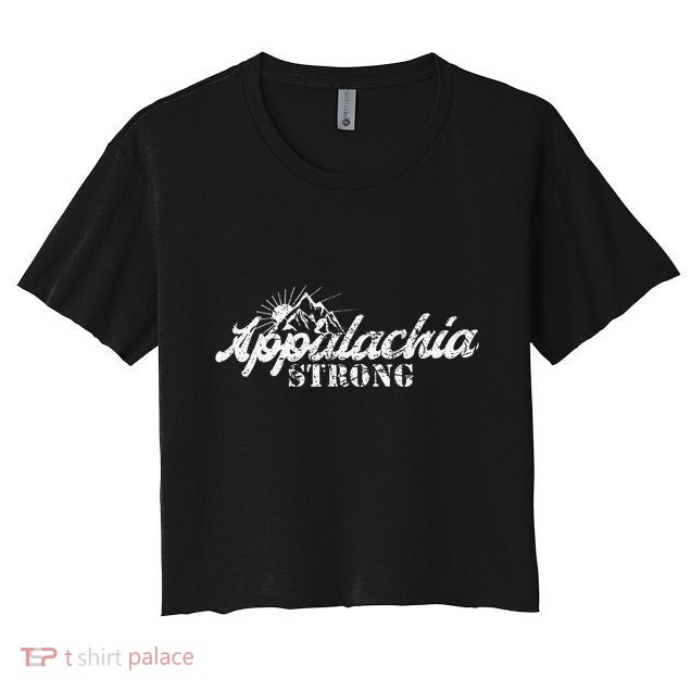 Appalachia Strong Mountain Silhouette Typography Crop Top