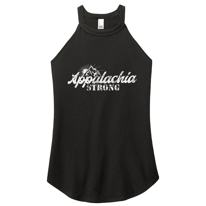 Appalachia Strong Mountain Silhouette Typography Women's Perfect Tri Rocker Tank