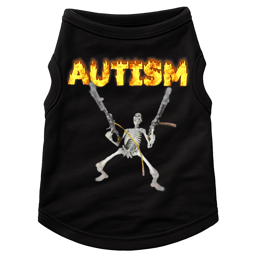 Autism Skeleton Meme Funny Gift Doggie Tank