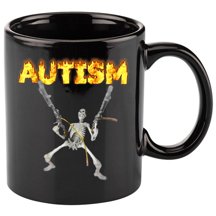 Autism Skeleton Meme Funny Gift 11oz C Handle Ceramic Mug