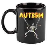 Autism Skeleton Meme Funny Gift 11oz C Handle Ceramic Mug