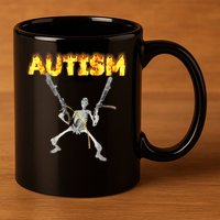 Autism Skeleton Meme Funny Gift 11oz C Handle Ceramic Mug