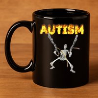 Autism Skeleton Meme Funny Gift 11oz C Handle Ceramic Mug