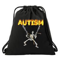 Autism Skeleton Meme Funny Gift Drawstring Bag