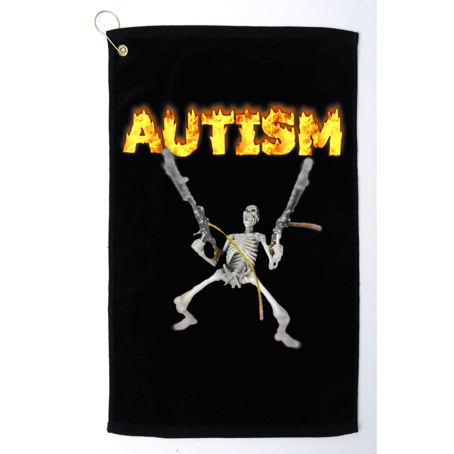 Autism Skeleton Meme Funny Gift Golf Towel