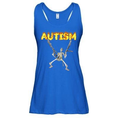 Autism Skeleton Meme Funny Gift Ladies Essential Flowy Tank