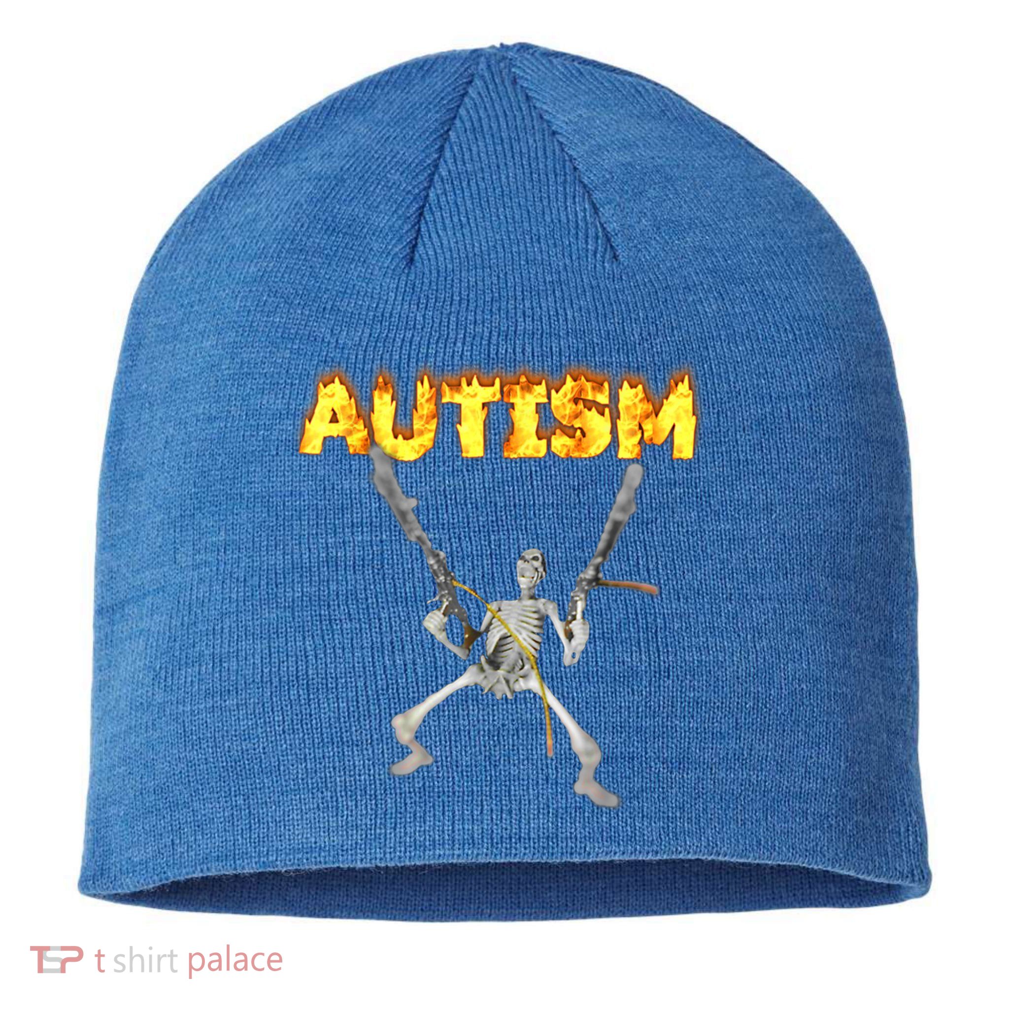 Autism Skeleton Meme Funny Gift Sustainable Beanie