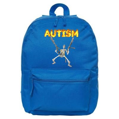 Autism Skeleton Meme Funny Gift 16 in Basic Backpack