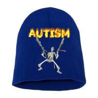Autism Skeleton Meme Funny Gift Short Acrylic Beanie
