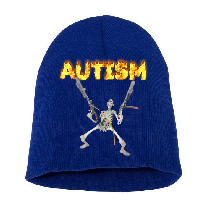 Autism Skeleton Meme Funny Gift Short Acrylic Beanie