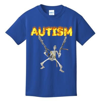 Autism Skeleton Meme Funny Gift Kids T-Shirt