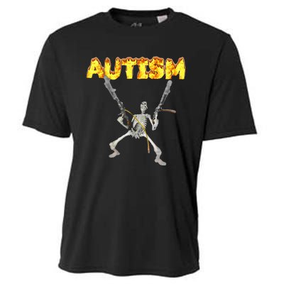 Autism Skeleton Meme Cooling Performance Crew T-Shirt