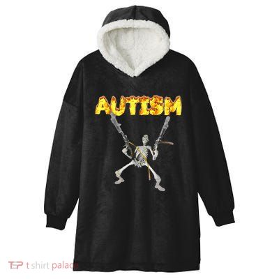 Autism Skeleton Meme Hooded Wearable Blanket