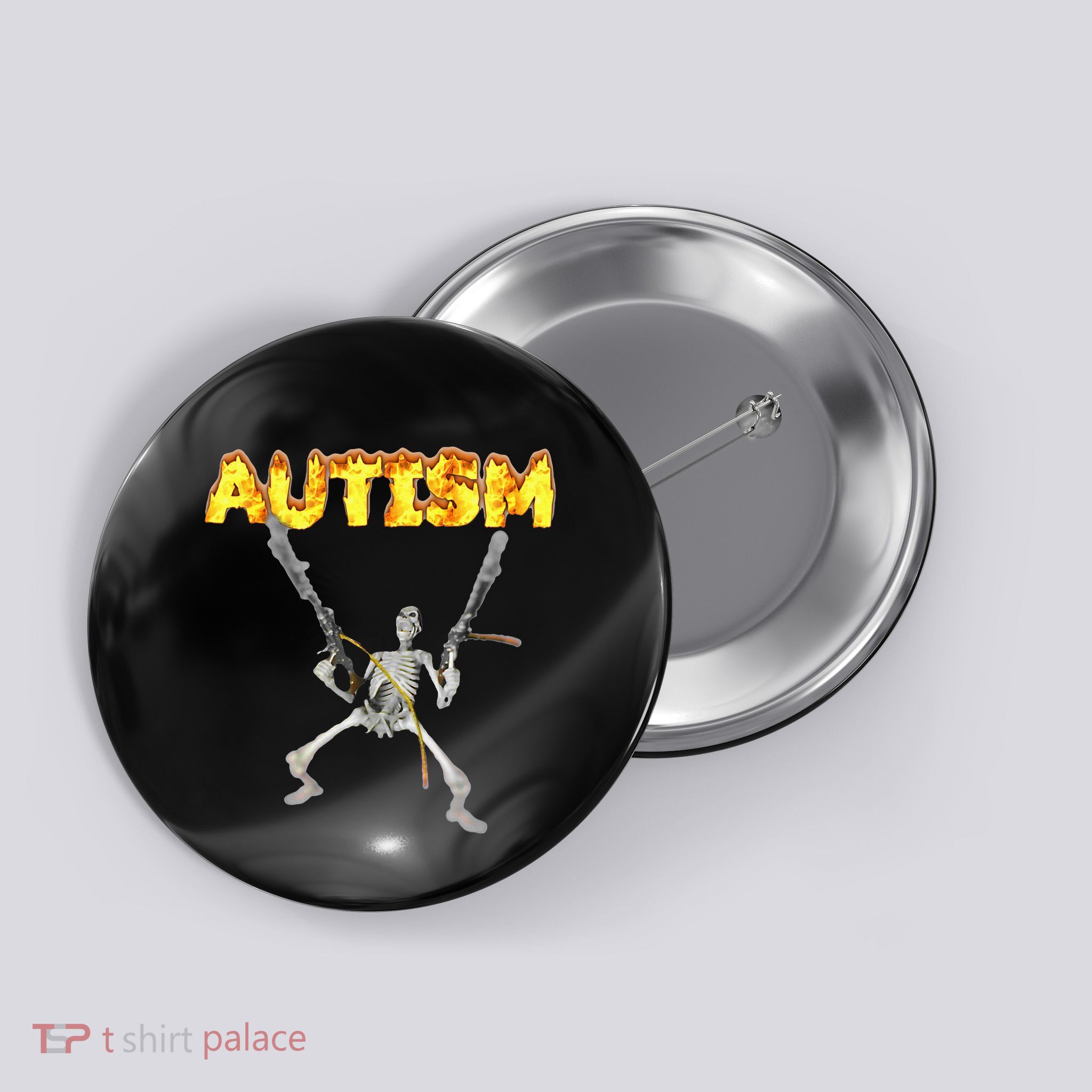 Autism Skeleton Meme Button