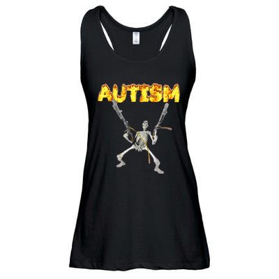 Autism Skeleton Meme Ladies Essential Flowy Tank