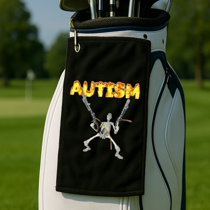 Autism Skeleton Meme Golf Towel