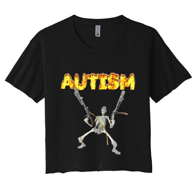Autism Skeleton Meme Crop Top