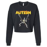 Autism Skeleton Meme Cropped Pullover Crew