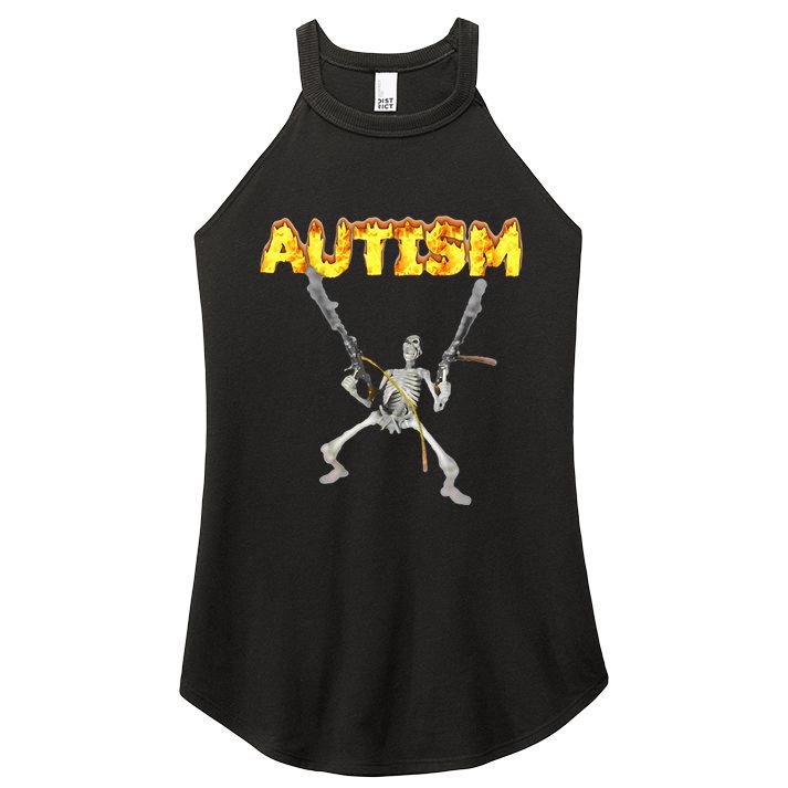 Autism Skeleton Meme Women's Perfect Tri Rocker Tank