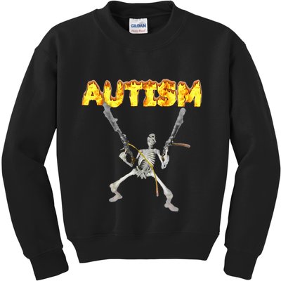 Autism Skeleton Meme Kids Sweatshirt