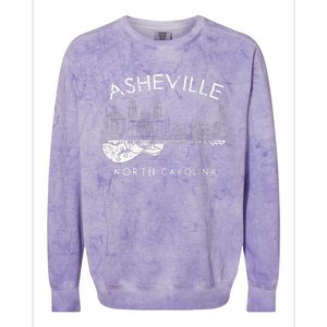 Asheville Souvenir Men North Carolina Lover Music Guitar Colorblast Crewneck Sweatshirt