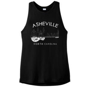 Asheville Souvenir Men North Carolina Lover Music Guitar Ladies PosiCharge Tri-Blend Wicking Tank