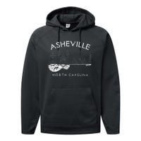 Asheville Souvenir Men North Carolina Lover Music Guitar Performance Fleece Hoodie