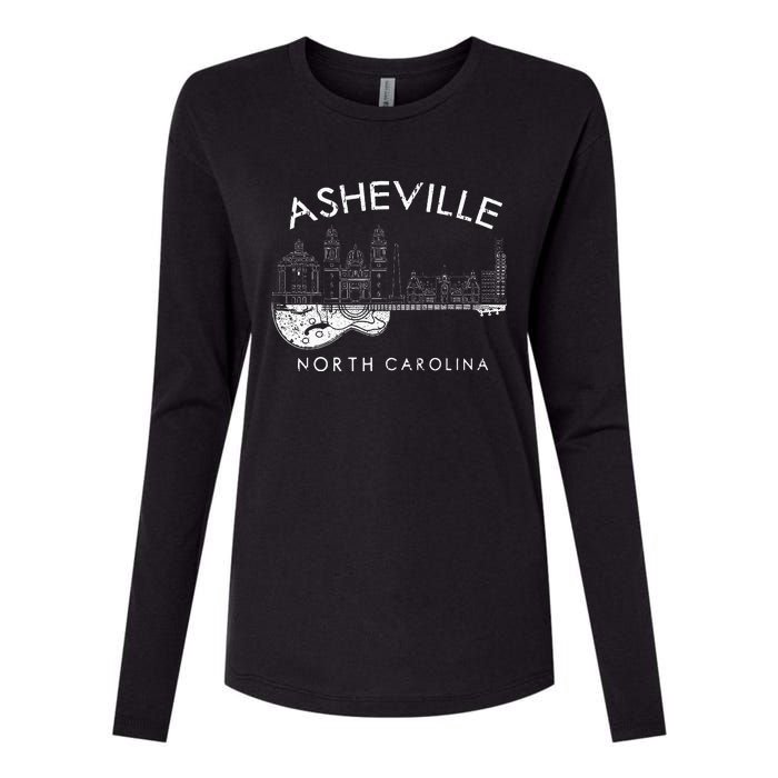 Asheville Souvenir Men North Carolina Lover Music Guitar Womens Cotton Relaxed Long Sleeve T-Shirt