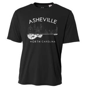 Asheville Souvenir Men North Carolina Lover Music Guitar Cooling Performance Crew T-Shirt