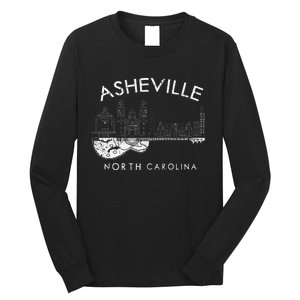 Asheville Souvenir Men North Carolina Lover Music Guitar Long Sleeve Shirt