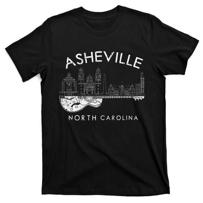 Asheville Souvenir Men North Carolina Lover Music Guitar T-Shirt